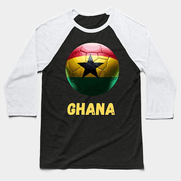 Ghana Flag Football Baseball T-Shirt by Graceful Designs